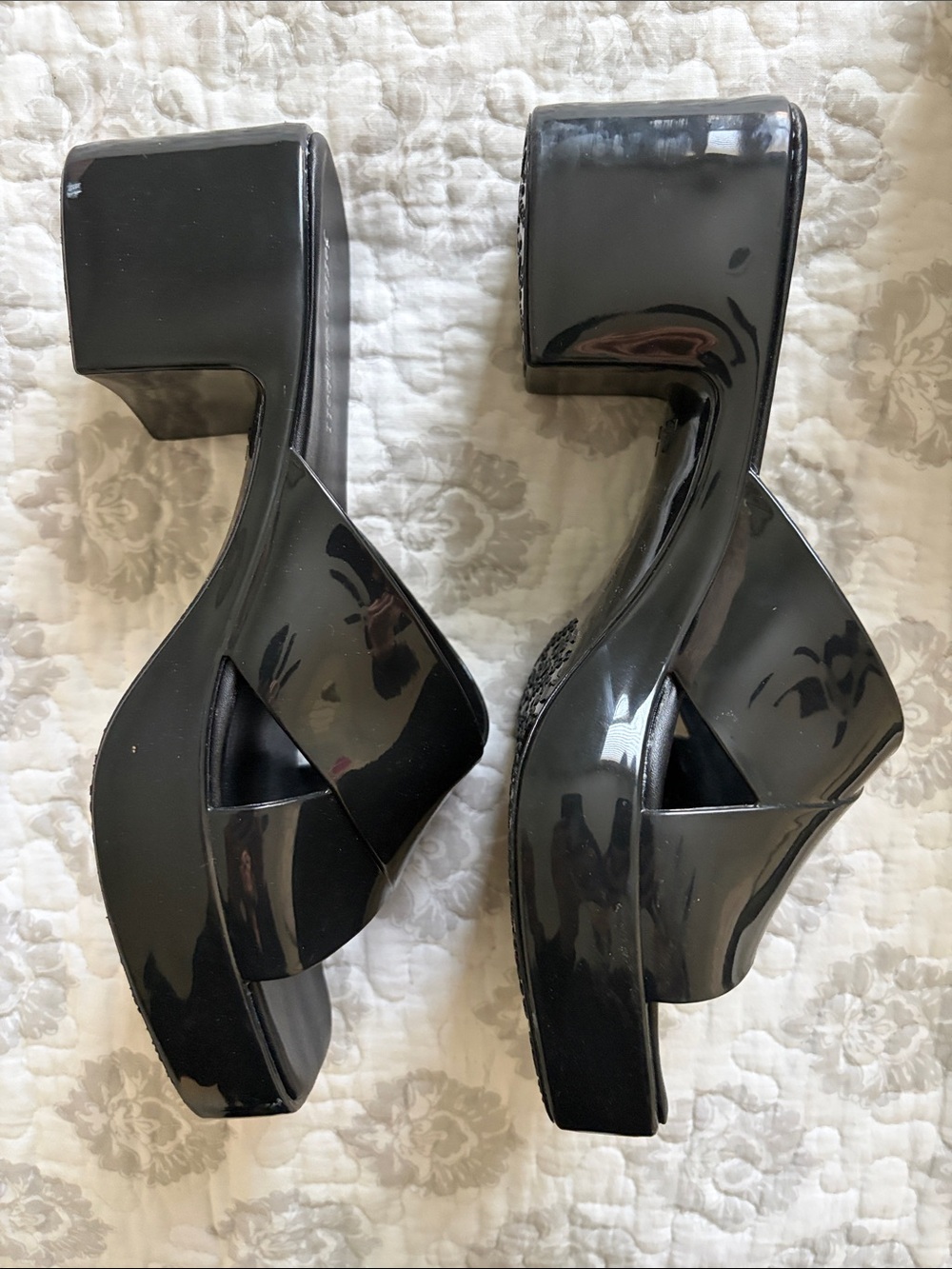 Jeffrey Campbell Bubblegum Sandals, color “black shiny” size 10 - Picture 5 of 6